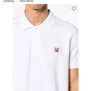 MAISON KITSUNÉ Fox-patch piqué polo shirt, light yellow - Men's XL